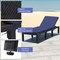 Costway 2PCS Patio Rattan Lounge Chair Chaise Recliner Adjust with Cover